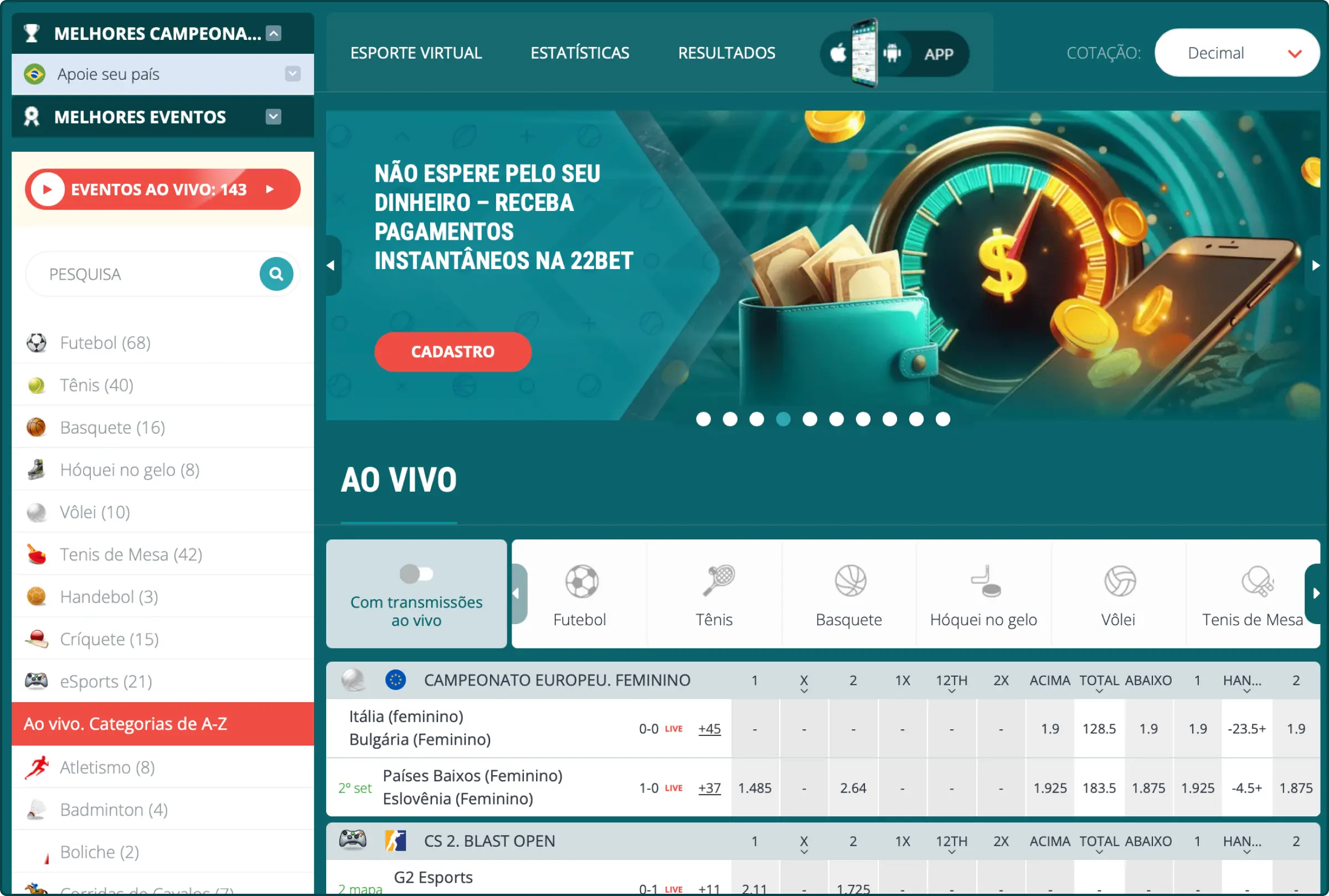 22Bet Casa de apostas online